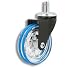 Cool Casters - Acrylic Modern Chair Caster, Clear with Blue Rings, Black Yoke, Friction Ring No Brake - Item #250-75-CLBU-BL-FR-NB