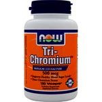 NOW Foods Tri-Chromium 500mcg/Cinnamon, 180 Vcaps,