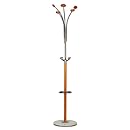 Cortesi Home Lily Natural Wood Coat Rack with Light Marble Base