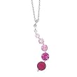 10k White Gold, Diamond & Created Ruby Journey-Style Pendant
