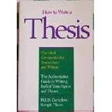 How to write a thesis: A guide to the research paper