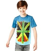 Pure Cotton Blurred Flag T-Shirt