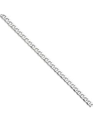 14k Gold White Gold 4.3mm Semi-Solid Curb Link Chain 16 Inches