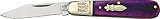 Rough Rider Small Barlow Fold Knife, 440 SS clip and pen blade, Purple KB120 PURPLE SMOOTH BONE