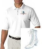 Men's polo shirt with embroidered image of: victorian boot