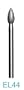 EL44 - 600 Grit Diamond Bur - 3/32" Shank (Made In USA) - Football Shaped Diamond Bur - Approximately 3.4mm diameter x 8mm head length