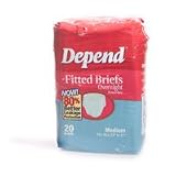 Depend Fitted Briefs,Overnight Protec,Med-20/Pk,4Pks