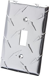 On The Edge 790025 Diamond Plate Single Toggle Light Switch