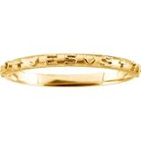 Elegant and Stylish Size 7 What Would Jesus Do Ring in 14K White Gold, 100% Satisfaction Guaranteed.
