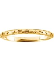 14k Yellow Gold What Would Jesus Do Ring - Size 4 - JewelryWeb