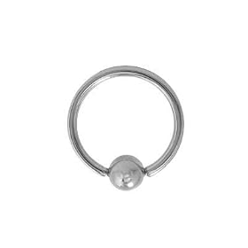 High Polish Titanium Captive Bead Ring (18G - 1/2" Inch)