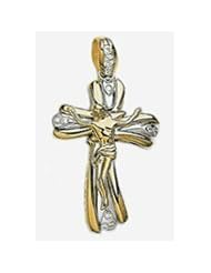 55mm X 30mm 14k Cubic Zirconia Crucifix Cross