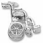 Wheelchair Charm — Sterling Silver