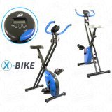 Folding Magnetic Exercise Bike X-Bike Fitness Cardio Workout Weight Loss Machine (Blue)