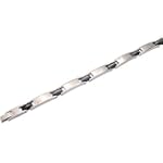 Continuous ID Style Men's Surgical Steel Bracelet with Black Carbon Fiber Highlights