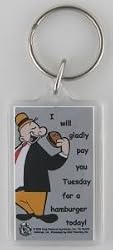 Wimpy 'Hamburger' Popeye Lucite Key Chain