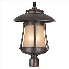 Laguna-GBRZ - 3 Light Mission Outdoor Lighting Post Lamp Fixture - Golden Bronze - B1009
