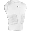 McDavid Hexpad Hexmesh Sleeveless 5 Pad Compression Body Shirt, White, Medium