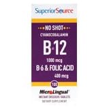 MicroLingual No Shot Cyanocobalamin B12 (1000mcg) + B6 and Folic Acid (400mcg)