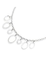 Sterling Silver Circle Link Fancy Necklace QH1133-16"