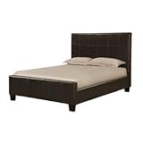 Modus Furniture Upholstered California King Size Tiffany Platform Storage Bed, Chocolate Leatherette