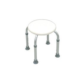 Drive Medical Designer Series Adjustable Height Bath Stool White  Standard