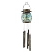 Blue Mosaic Glass Windchime with Solar Glow Light