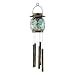 Blue Mosaic Glass Windchime with Solar Glow Light