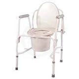 Drive Deluxe Steel Drop-Arm Commode, Assembled