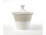 Mikasa Luminescent Pearls Taupe and Platinum Covered Sugar Bowl
