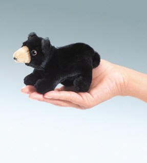 Childrens Toyshop  Toys : Mini Bear, Black Finger Puppet