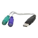 Sabrent SBT-PS2U USB to Dual 2-Port PS/2 Splitter Cable Converter