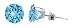 Nickel Free Sterling Silver 5mm Round Blue Zircon Cubic Zirconia Post Friction Back Stud Earrings