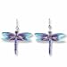 Dragonfly Sterling Silver and Enamel Earrings title=