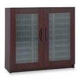 Mahogany - Safco Frosted Door Literature Organizer - 30 Compartments