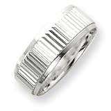 Sterling Silver 8mm Diamond-cut Band