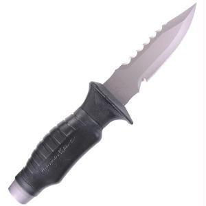 Blue Tang Titanium Dive Knife, Drop Point, Black Handle