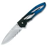 Buck Tempest Dark Blue Blacke Serrated Edge Folding Knife by Pachi Paradice
