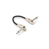 HOSA INSTRUMENT CABLE W/RIGHT ANGLE PLUGS, 1 ft. CABLES FOR KEYBOARDS & SYNTH MODULES - RIGHT-ANGLE, METAL CONNECTORS