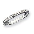 Sterling Silver Stackable Twist Ring