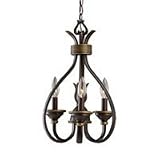 Balmoral - 3 Light Semi Flush Ceiling Lighting Fixture or Pendant - Highland Bronze - Cream Glass - B6409