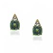 Yellow Gold Stud Earrings - Mystic Fire Topaz Diamond