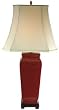 Great Value On Sale - 25" Ox Blood Red Oriental Bedside Table Lamp w/ Pagoda Shade - JCOX 512