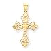 14k Diamond-cut Filigree Cross Pendant