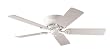 Hunter 20803 Low Profile III 52-Inch White Ceiling Fan with 5 White Blades