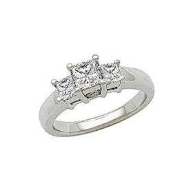 1/2 ct.tw Three-stone Princess Diamond Ring