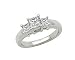 1/2 ct.tw Three-stone Princess Diamond Ring