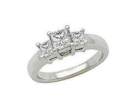 1/2 ct.tw Three-stone Princess Diamond Ring