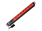 BACHMANN 48,3cm 19Zoll Steckdosenleiste 8fach 2m   mit IEC320 C14 Stecker   rote Schukodoseneinsaetze   333538