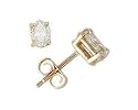1.00 ct.tw Oval Diamond Solitaire Earrings in 14 kt. Yellow Gold